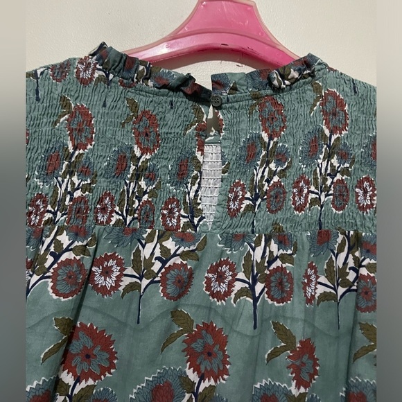 Victoria Dunn Peony Smocked Yoke Dress In Burnt Sienna Floral - Picture 5 of 13